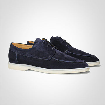 Heren Suède Schoenen – Lage Instap – Moc Neus – Vetersluiting – Casual Comfort
