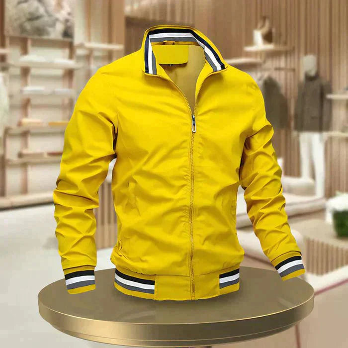 Herenjas – Regular Fit – Ritssluiting – Opstaande Kraag – Ribboorden – Ademend Design