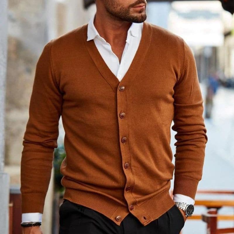 Heren Vest – Regular Fit – V-Hals – Zachte Knit – Knoopsluiting – Geribde Boorden