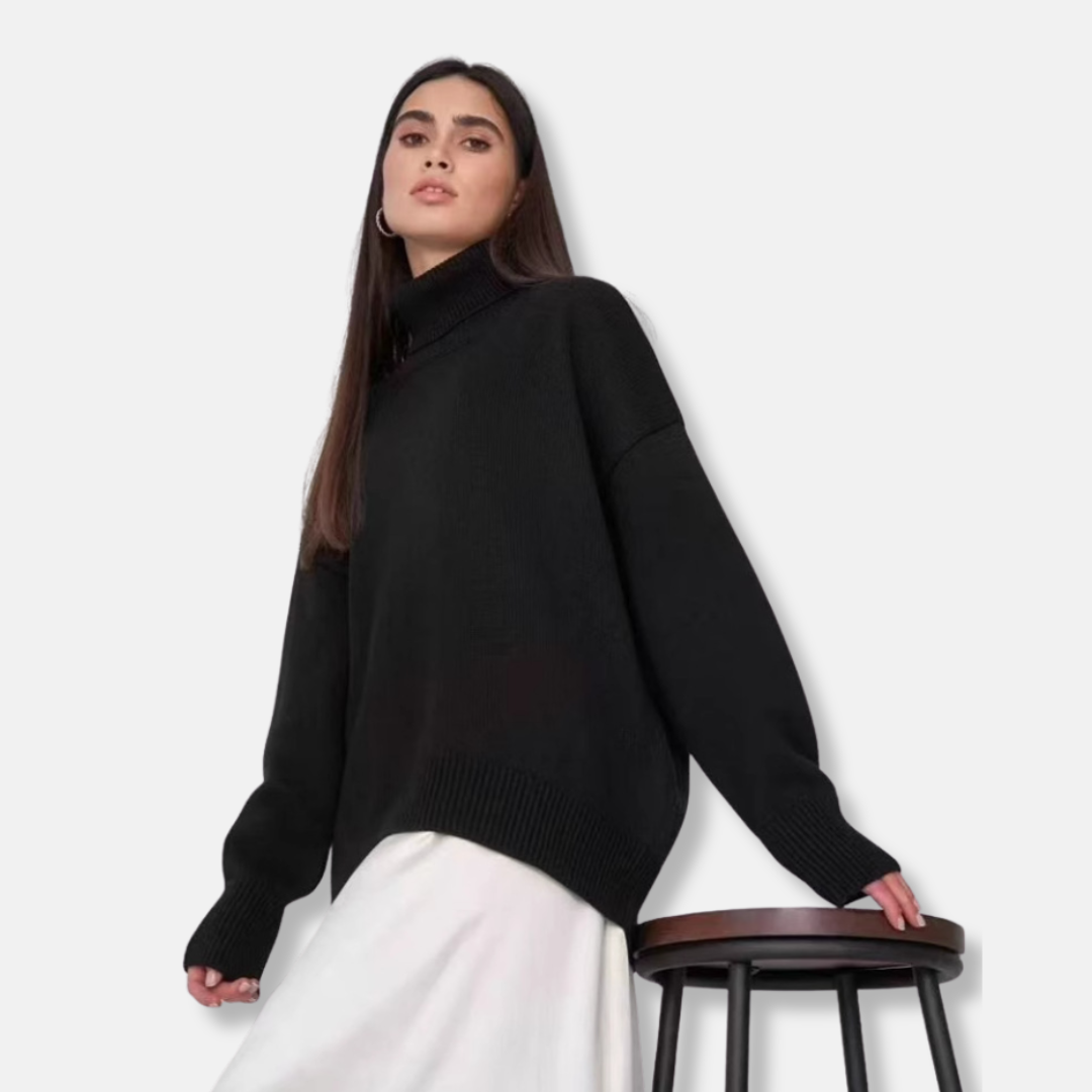 Dames Trui - Gebreide Stof - Oversized - Col Rol