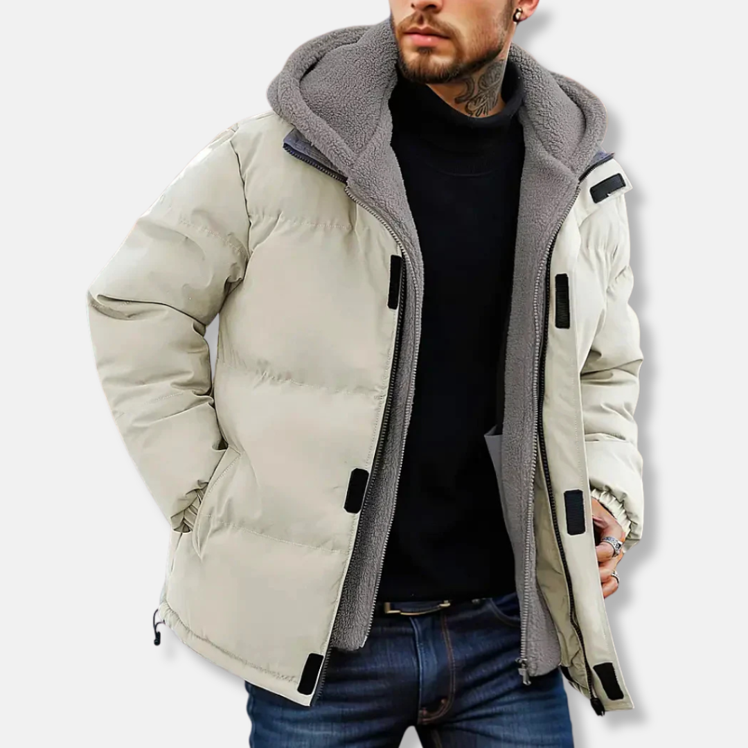 Heren Jas - Geweven Stof - Quilted Isolatie - Capuchon Met Fleecevoering