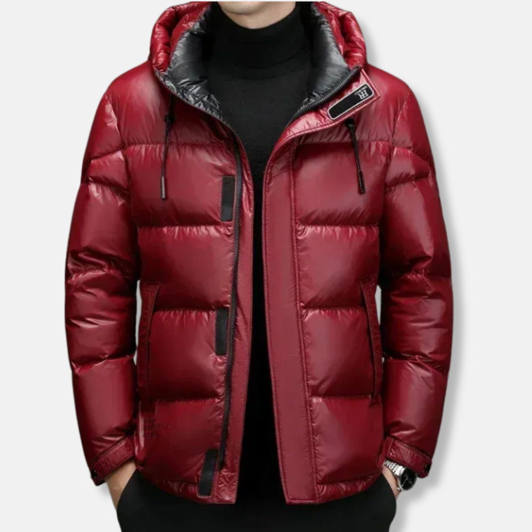 Heren Donsjack – Regular Fit – Capuchon – Waterafstotend – Rits en Knoopsluiting