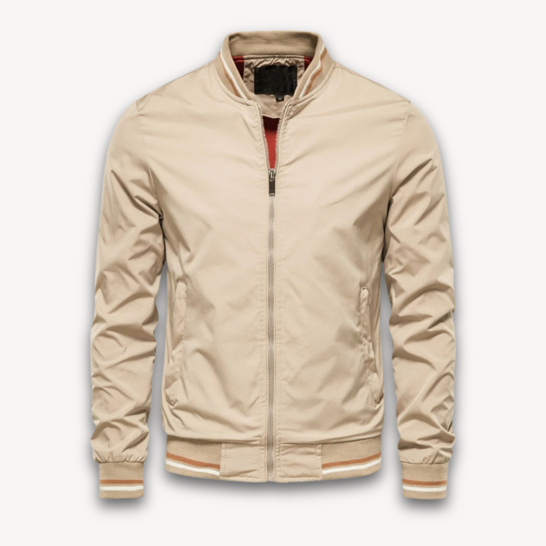 Heren bomberjack – Lichtgewicht – Relaxte pasvorm – Ribboorden – Ritssluiting Casual