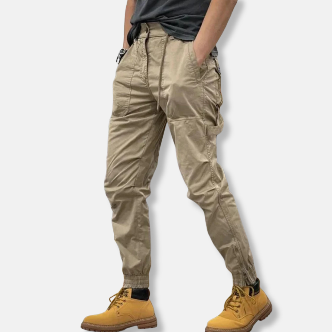 Heren Broek - Katoenmix - Slim Fit - Verstelbare Tailleband - Elastische Zomen