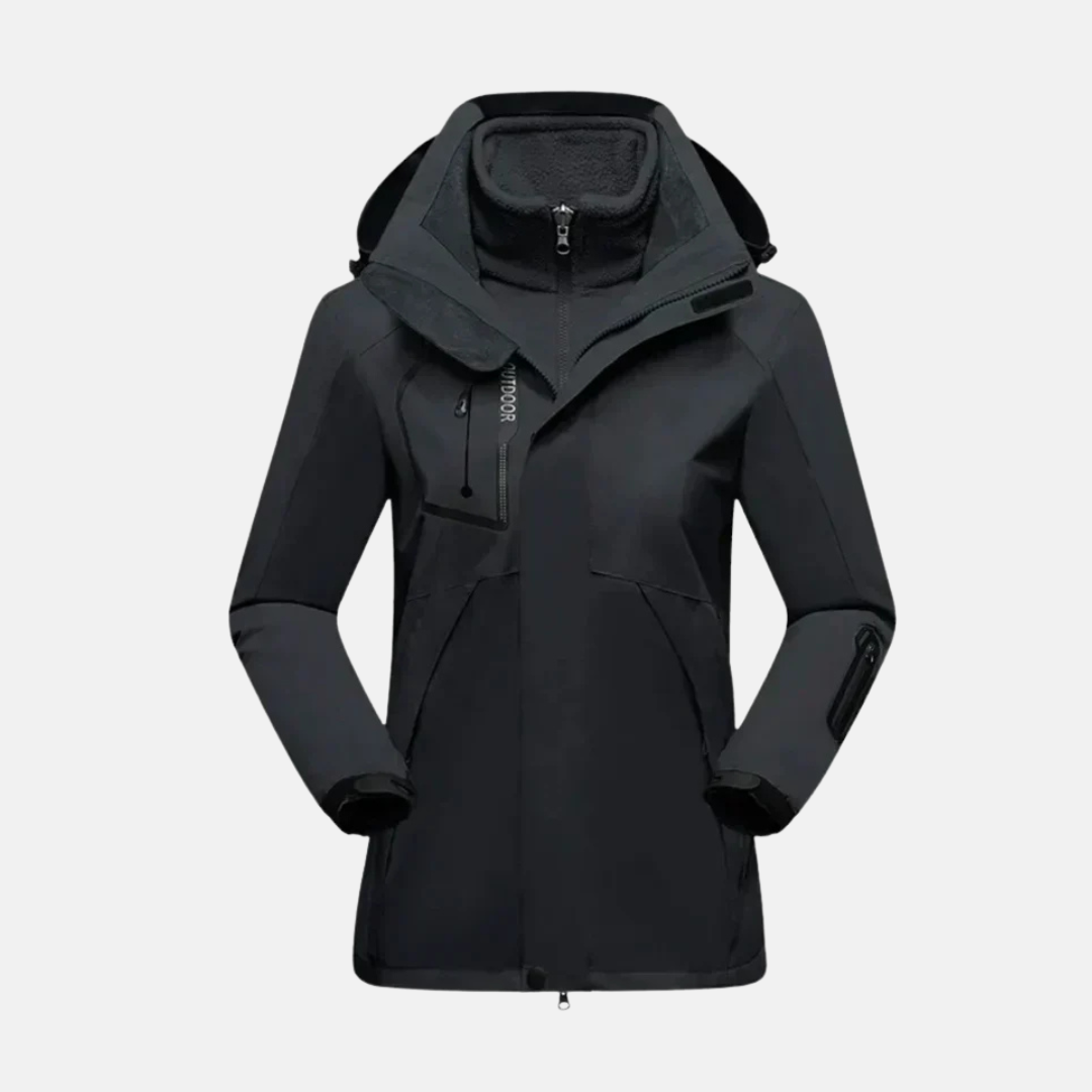 Dames Outdoorjas - Geweven Stof - Regular Fit - Heuplengte - Capuchon