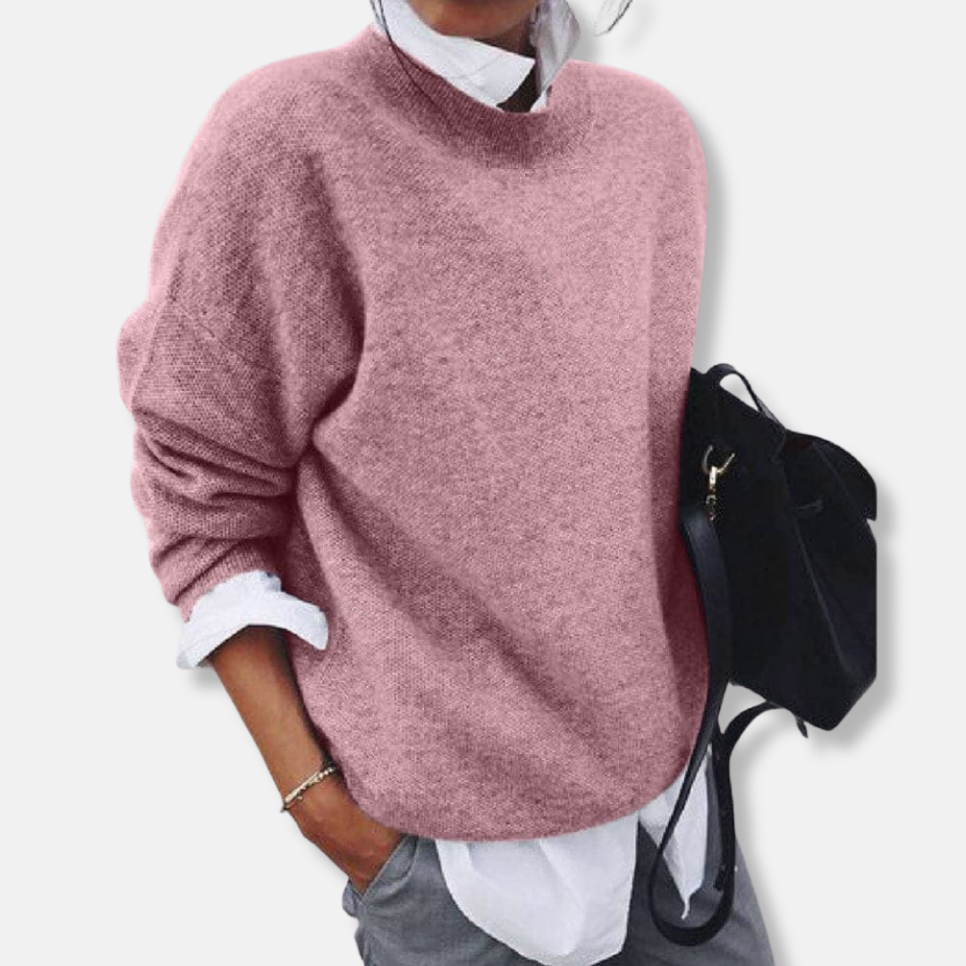 Dames Gebreide Trui – Relaxed Fit – Zachte Knit – Lange Mouw – Ronde Halslijn