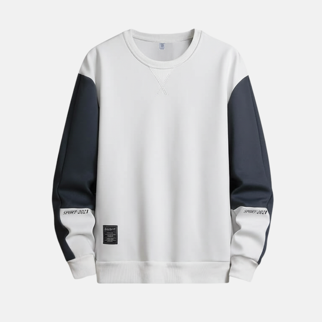 Heren Sweatshirt - Katoenmix - Relaxte Pasvorm - Raglan Mouwen - Geribde Halslijn