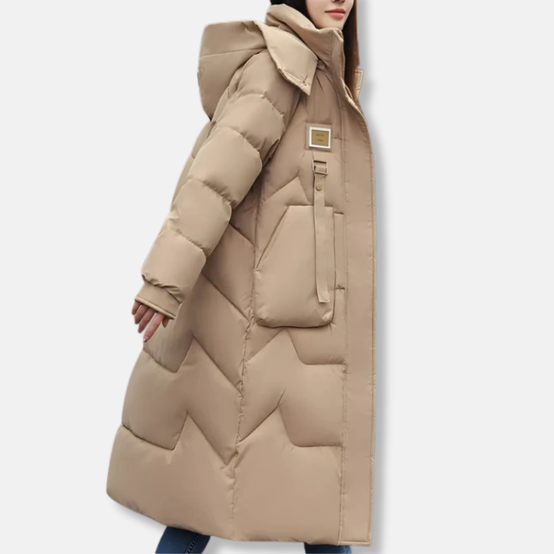 Dames Lange Jas - Gevoerd - Oversized Pasvorm - Hoge Kraag Met Capuchon