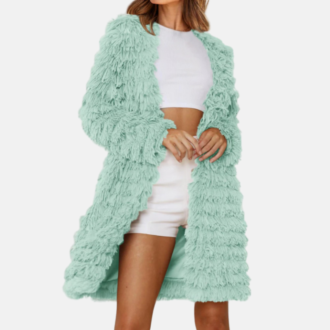 Dames Cardigan - Gebreide Stof - Relaxte Pasvorm - Open Voorpand - Langlijnig