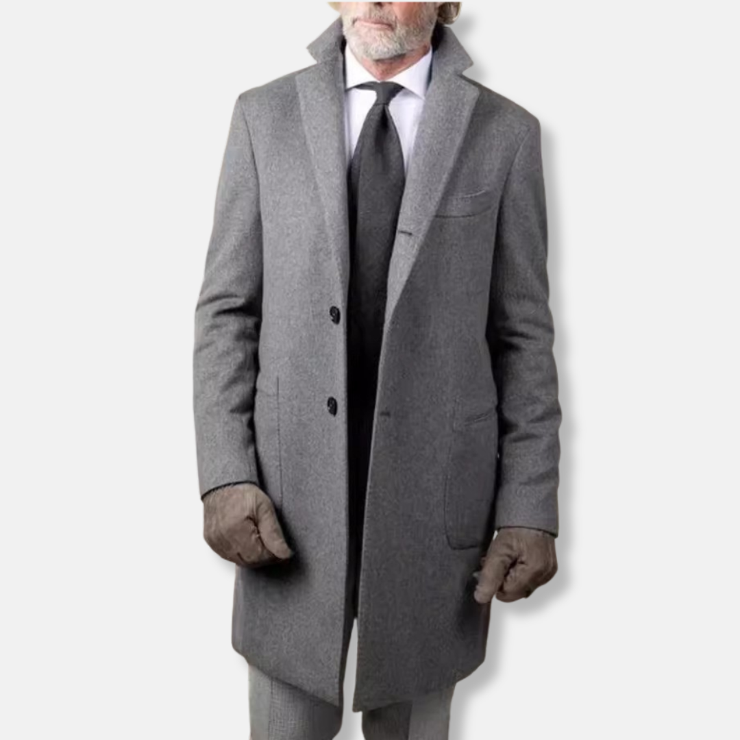 Heren Formele Jas – Wol – Tailored Fit – Mid-Length – Single-Breasted Ontwerp