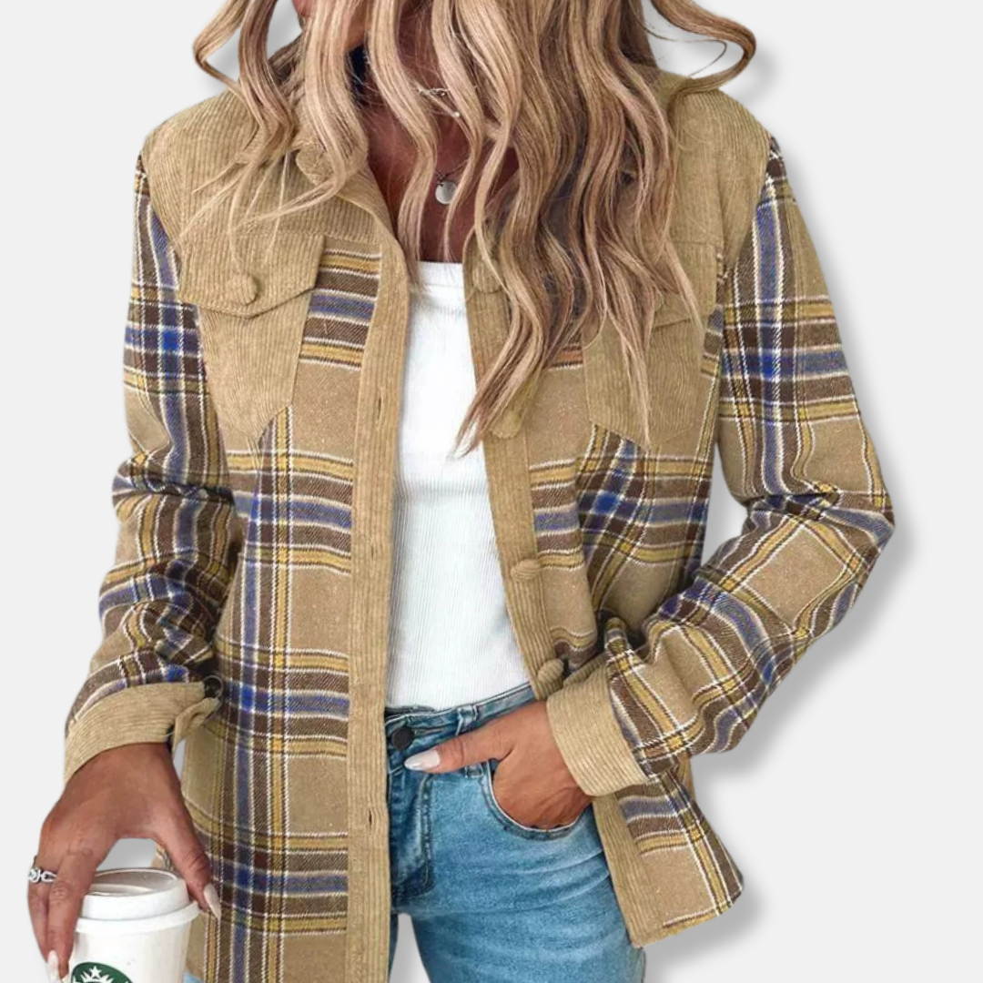 Dam Kappa - Ribbad Sammet - Oversized Passform - Halvlång - Zebraprint Detaljer