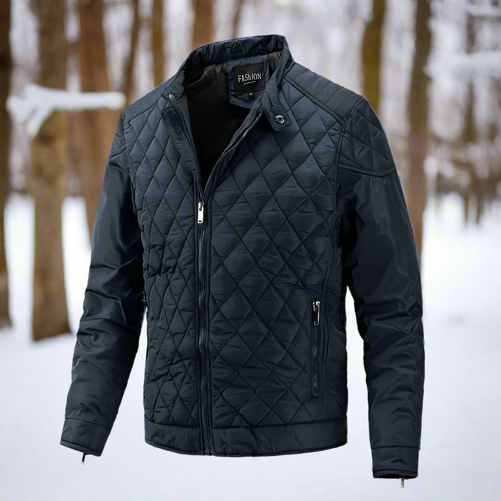 Heren Gewatteerd Jack – Slim Fit – Lichtgewicht Warmte – Hoge Kraag – Ritszakken