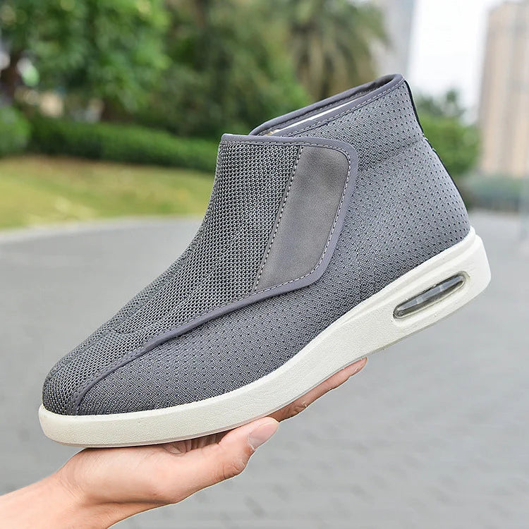Heren Schoenen – Diabetisch Vriendelijk – Brede Pasvorm – Ademend Mesh – Klittenbandsluiting – Enkelsteun