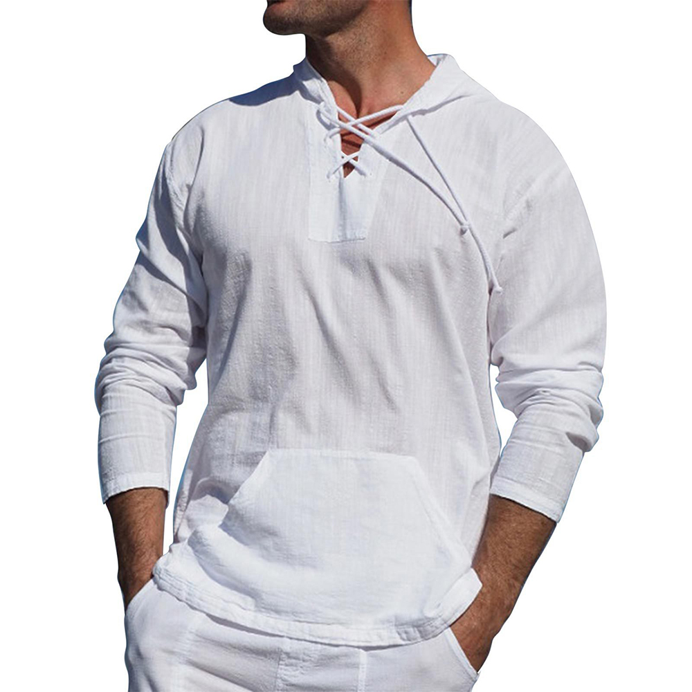 Heren Hoodie – Relaxed Fit – Katoenmix – Vetersluiting – Kangeroezak – Capuchon