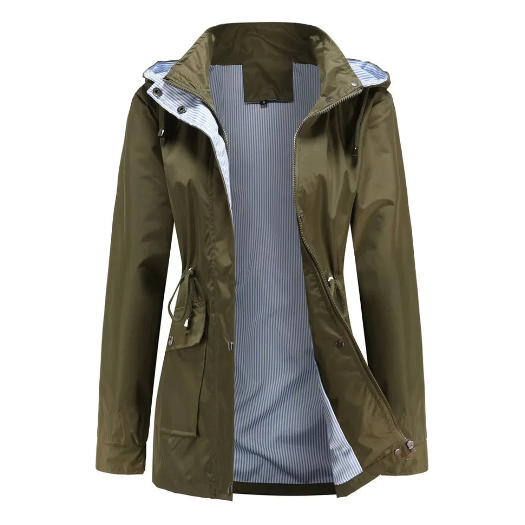 Dames trenchcoat – Waterdicht – Getailleerde pasvorm – Verstelbare taille – Ritssluiting