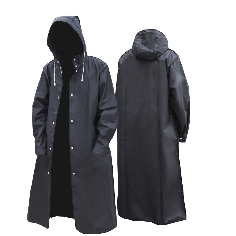 Unisex Regenjas – Oversized Pasvorm – Waterdicht Lang Model – Capuchon met Koord