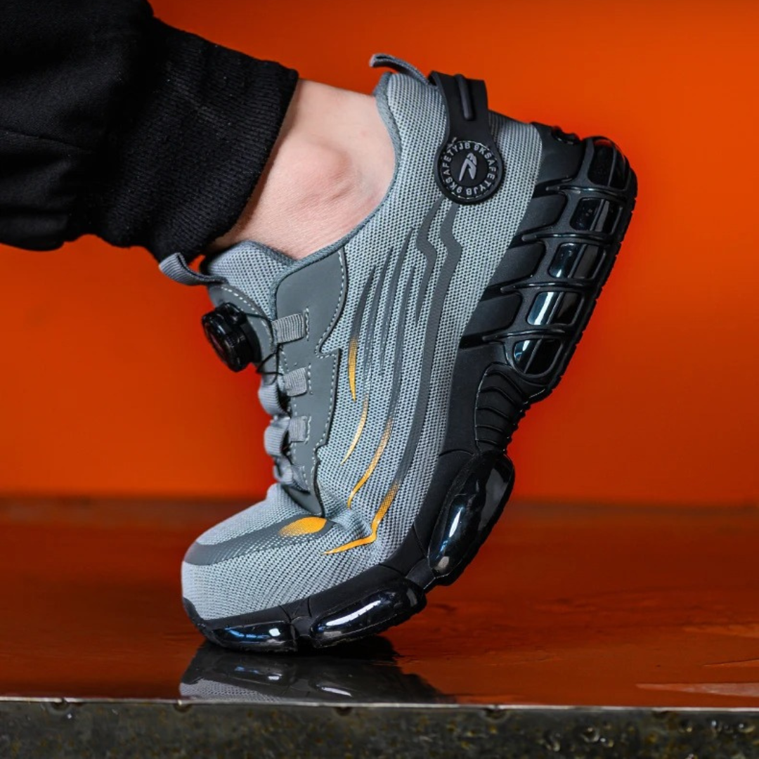 Heren veiligheidssneakers – Ademend mesh – Verstevigde neus – Dempende zool – Draaisluiting