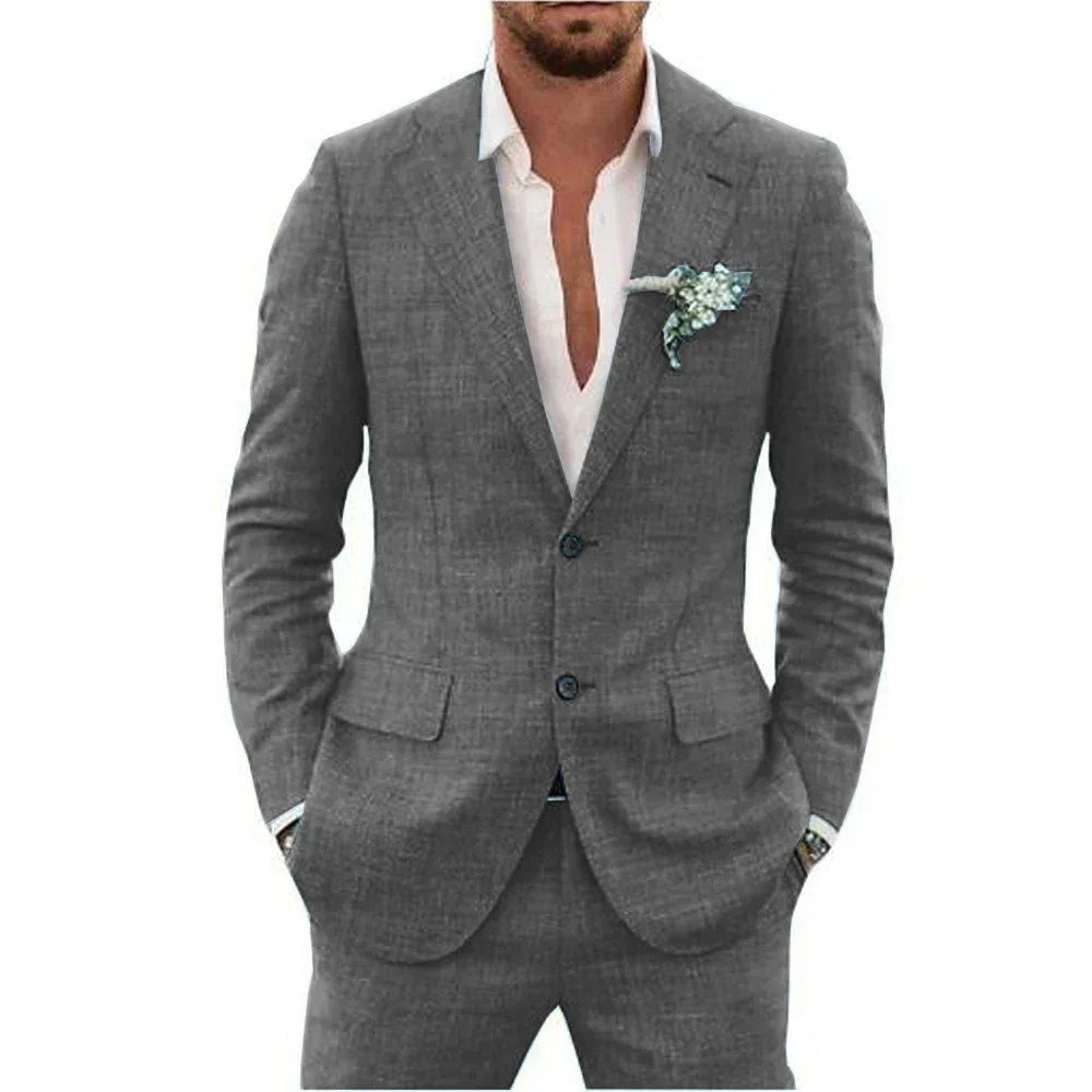 Heren Blazer – Slim Fit – Twee-Knoops – Ademend Materiaal – Klassieke Snit
