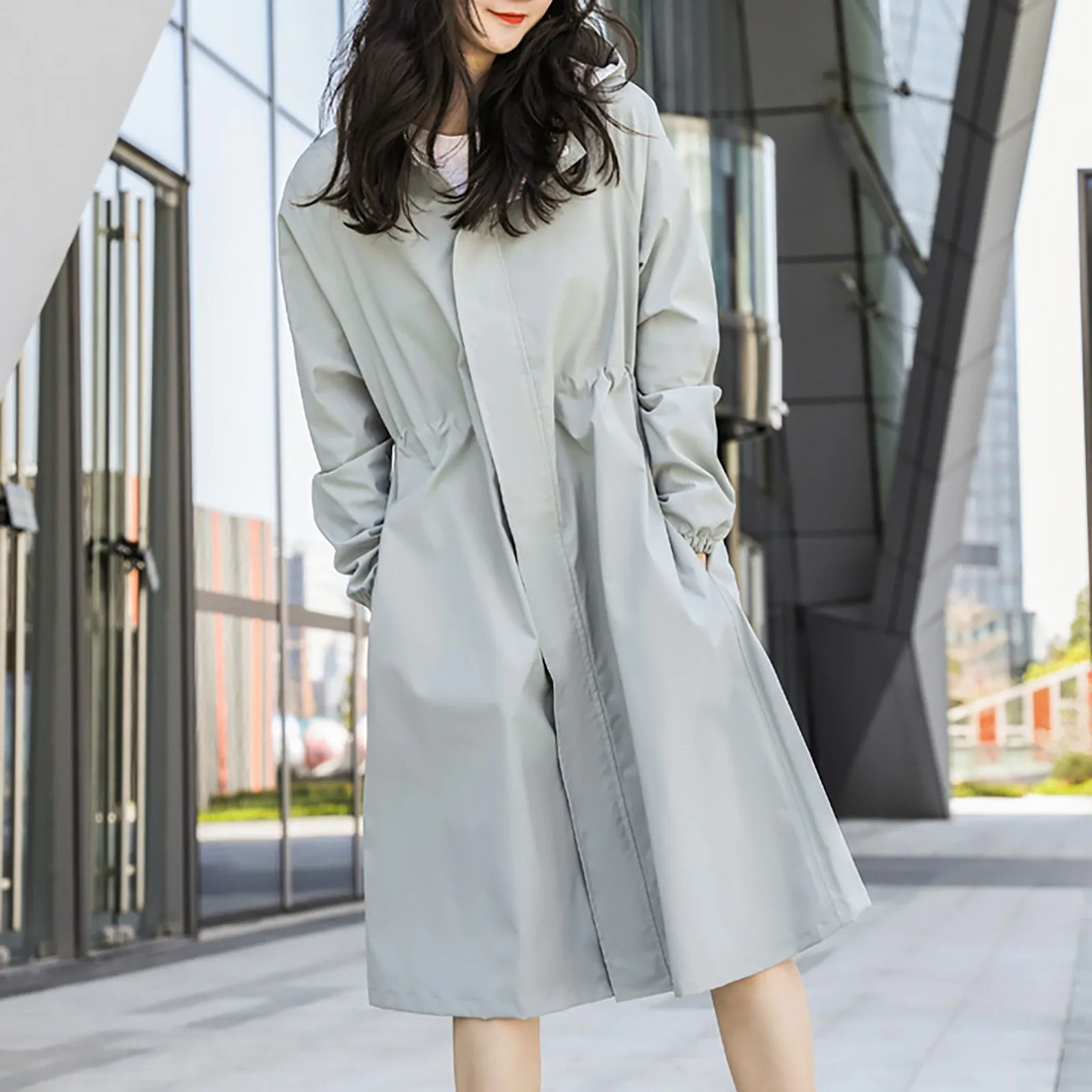 Dames Trenchcoat – Waterafstotend – Relaxed Fit – Verstelbare Taille – Met Capuchon