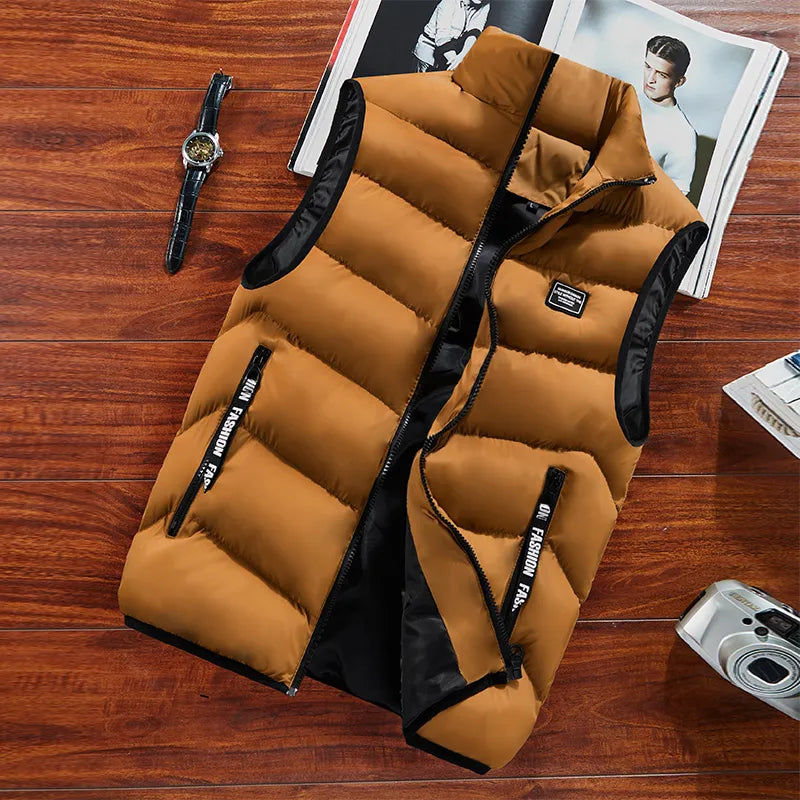 Heren Bodywarmer – Gewatteerd – Relaxed Fit – Hoge Kraag – Waterafstotend – Ritszakken