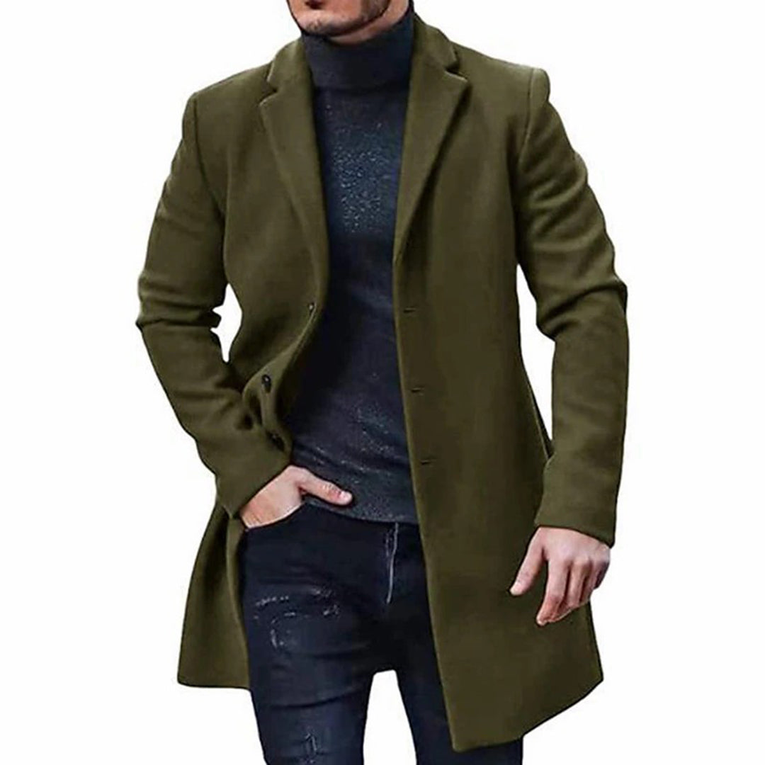 Herenmantel – Tailored Fit – Wolblend – Enkelrijig – Kniehoogte – Smart Casual
