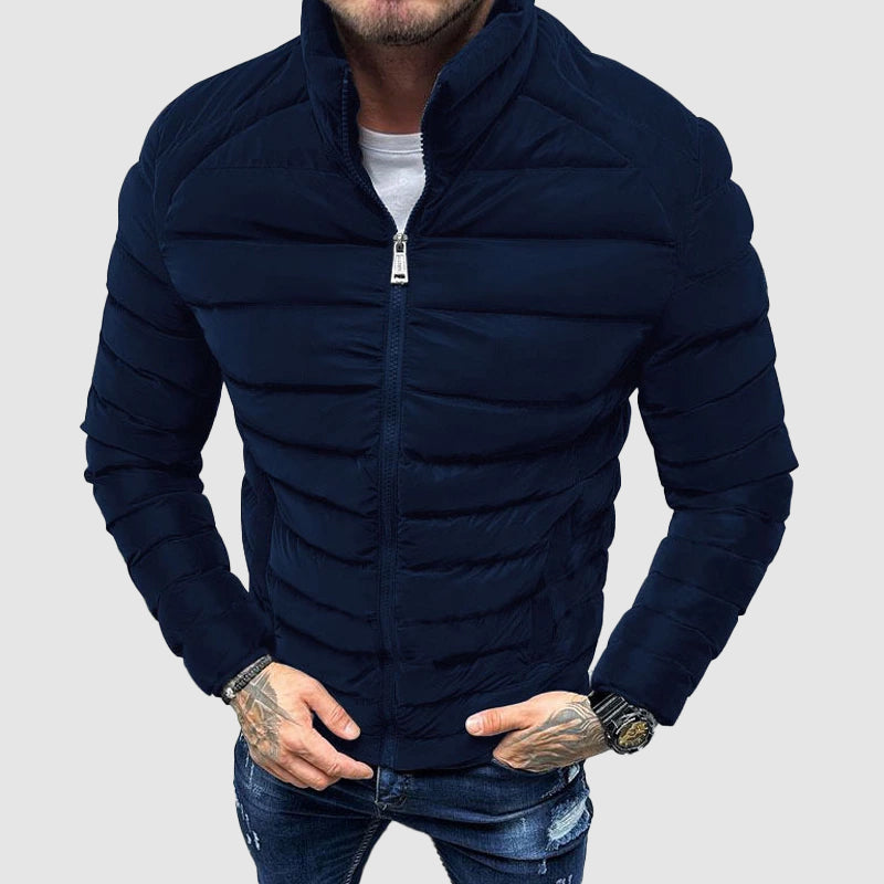 Heren Jas - Geweven Stof - Slim Fit - Staande Kraag