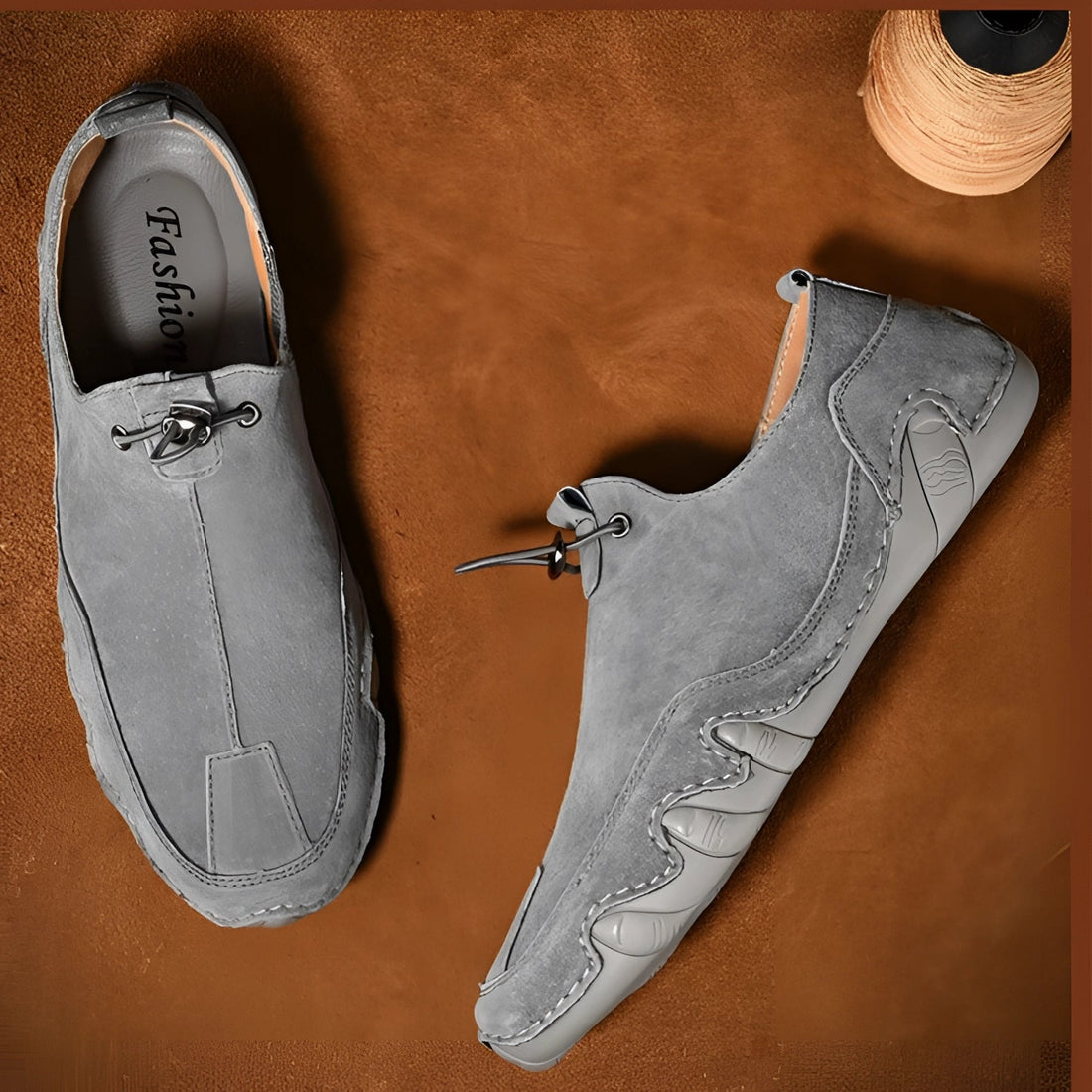 Heren Loafers - Zacht Leer - Ademend Gaas - Elastische Koordsluiting