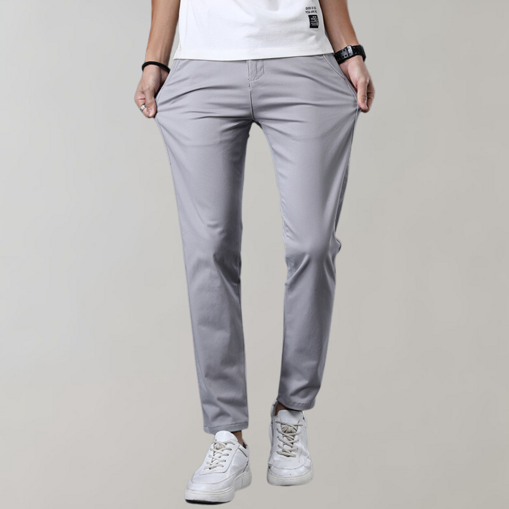 Heren Chino Broek – Slim Fit – Katoenmix – Flat Front – Zakelijk Casual