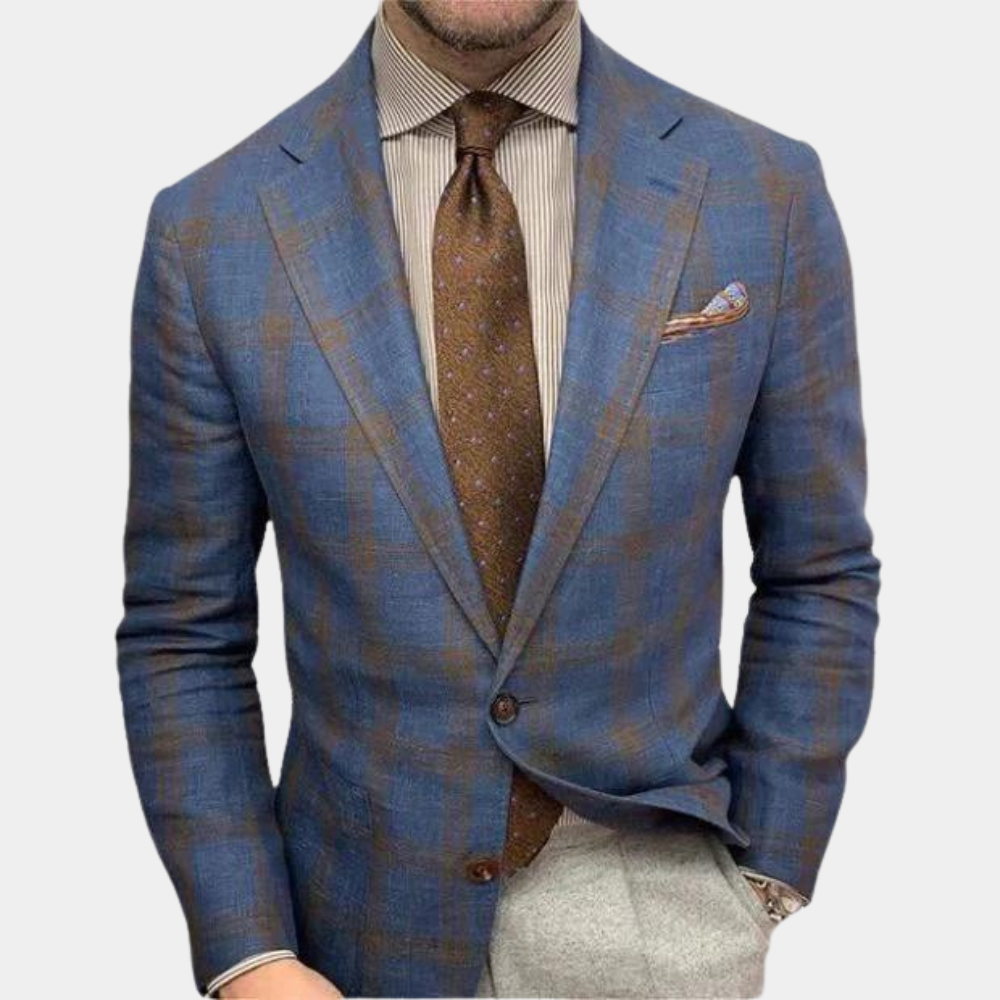 Heren Colbert – Slim Fit – Ademende Stof – Twee Knoopsluiting – Notch Revers