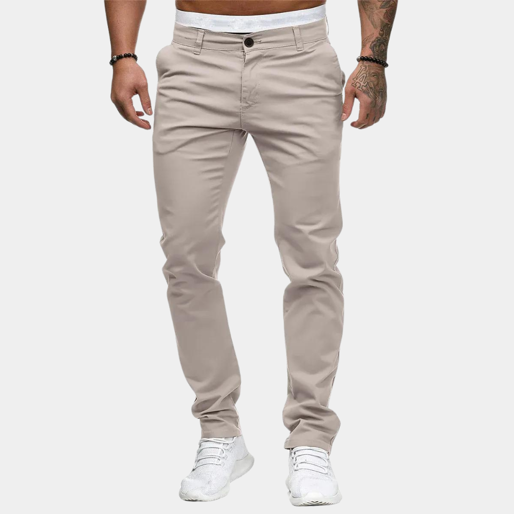 Heren Broek – Slim Fit – Zachte Katoen – Volledige Lengte – Casual Stijl