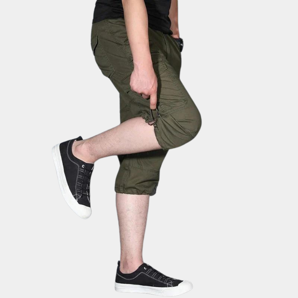 Heren Cargo Broek – Driekwart Lengte – Relaxte Pasvorm – Ademend Materiaal – Multi-Zakken