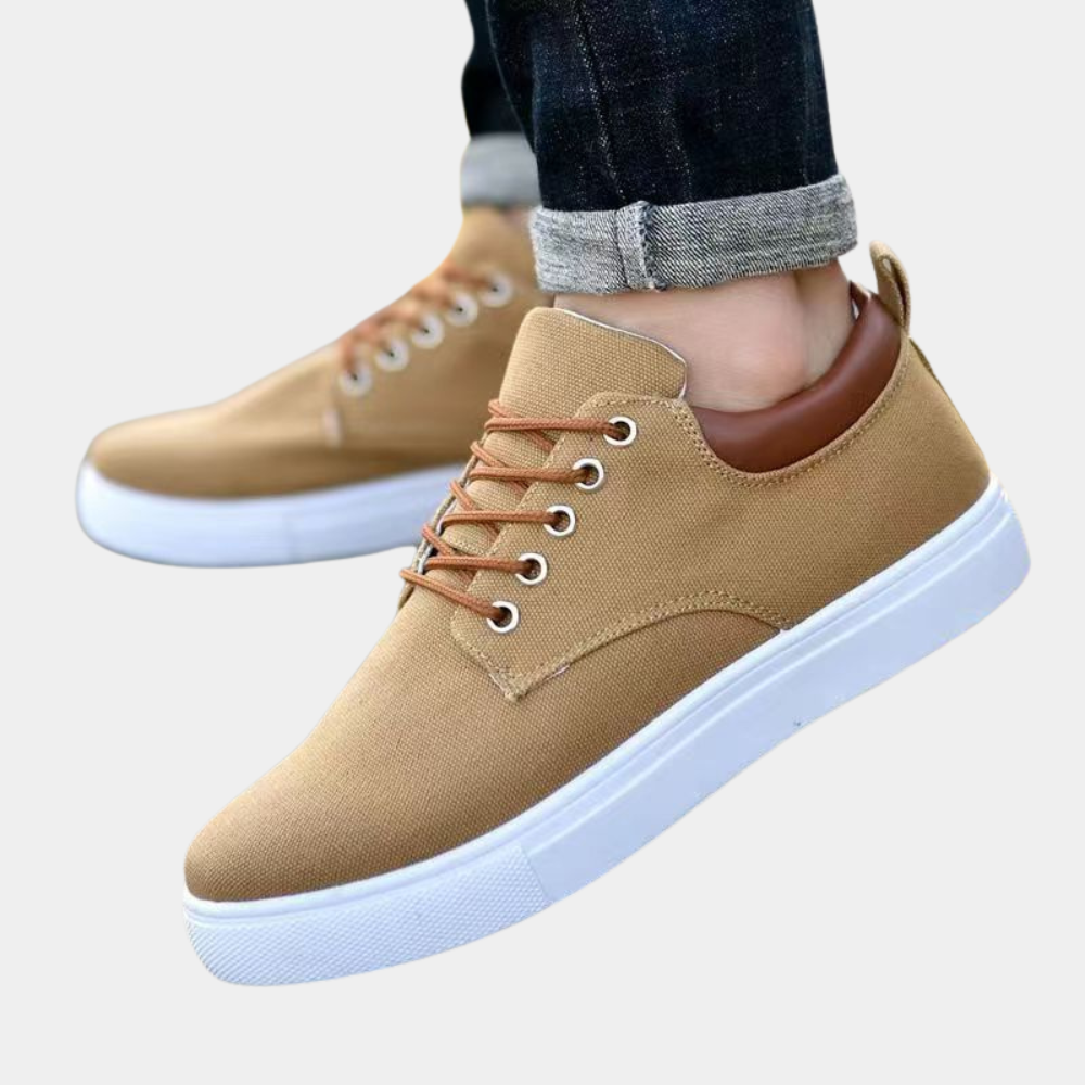 Heren Sneakers – Low-Top – Ademend Textiel – Lichtgewicht – Vetersluiting
