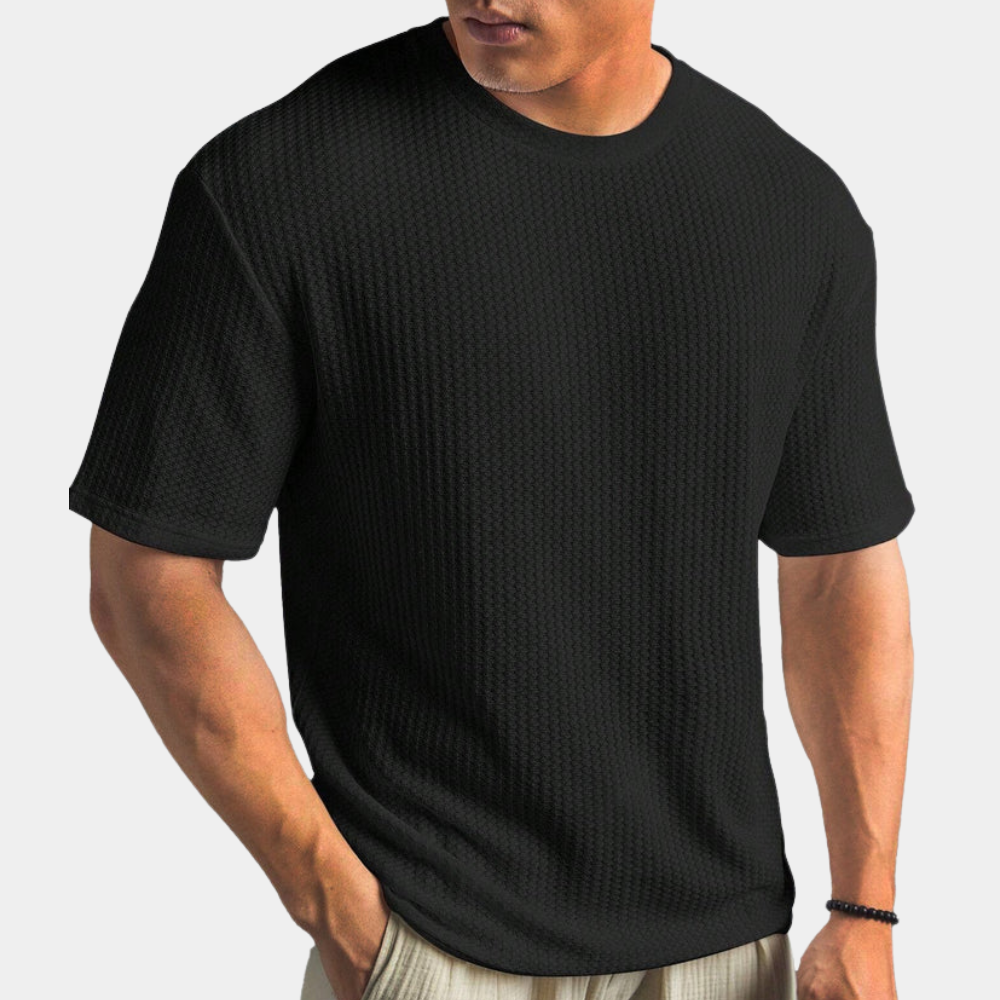 Heren T-shirt – Soft Knit – Relaxed Fit – Korte Mouw Minimalistisch Design