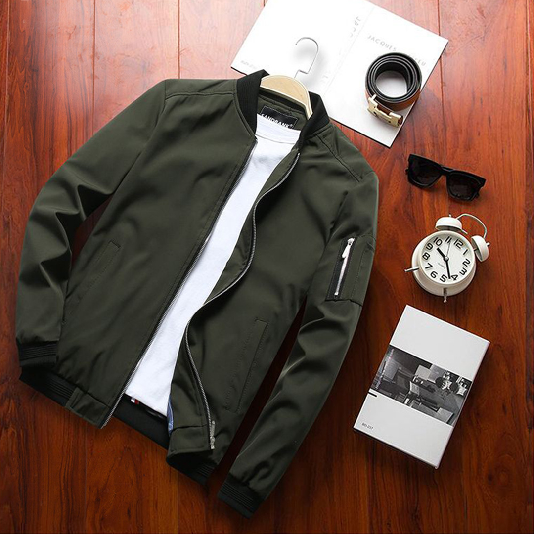 Heren Bomberjack – Slim Fit – Ademend Design – Ribboorden – Ritszakken