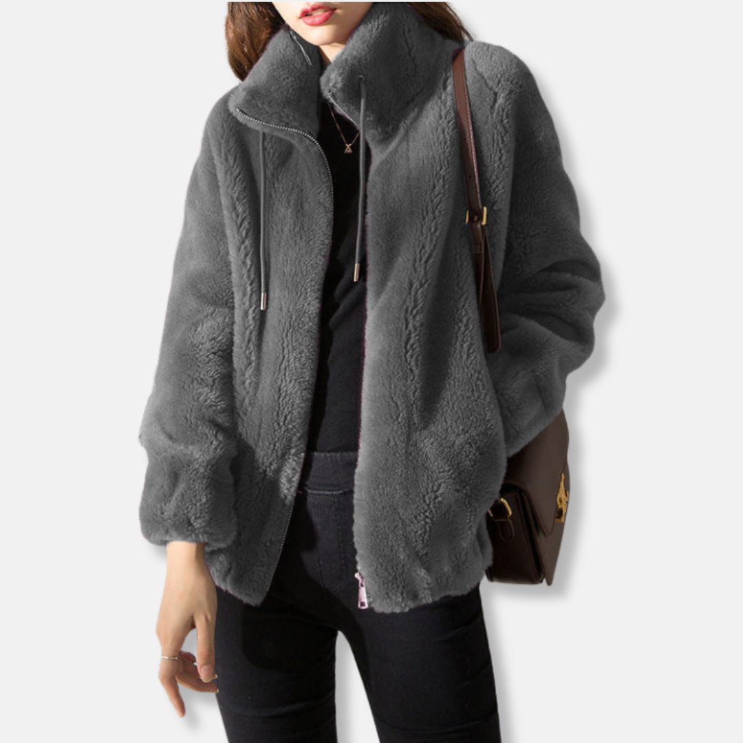 Dames Jas - Fleece - Relaxte Pasvorm - Opstaande Kraag