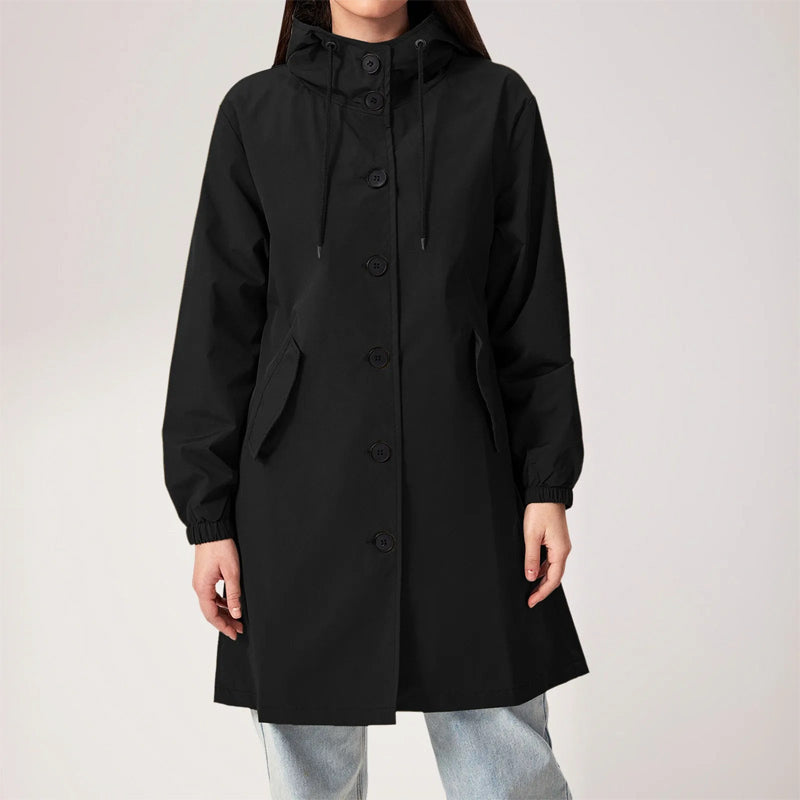 Dames trenchcoat – Waterafstotend – Relaxte pasvorm – Capuchon – Knielang – Casual