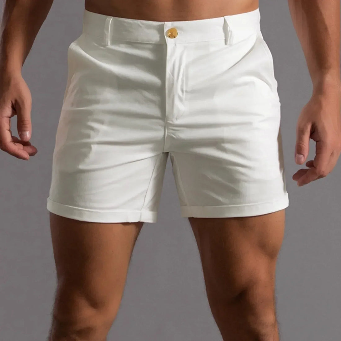Heren Chino Shorts – Slim Fit – Ademend Comfort – Halfhoge Taille – Net Design