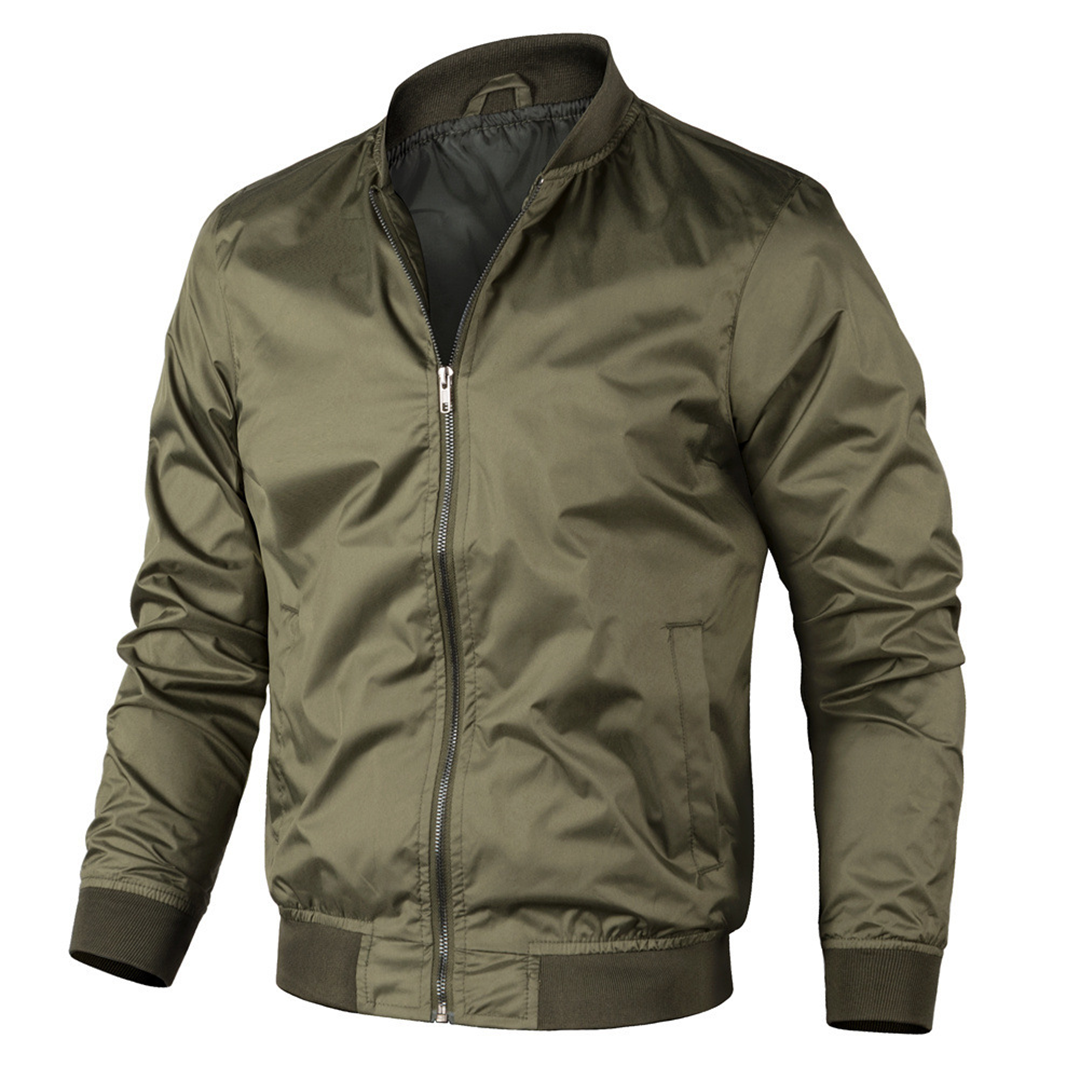 Heren Bomberjack – Regular Fit – Ademend Lichtgewicht – Ribboorden – Ritszak Arm