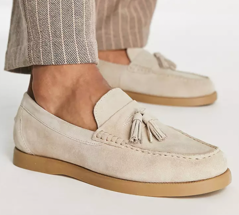 Herr loafers – Slip-on design – Andningsbart tyg – Tofsdetalj – Smart casual stil