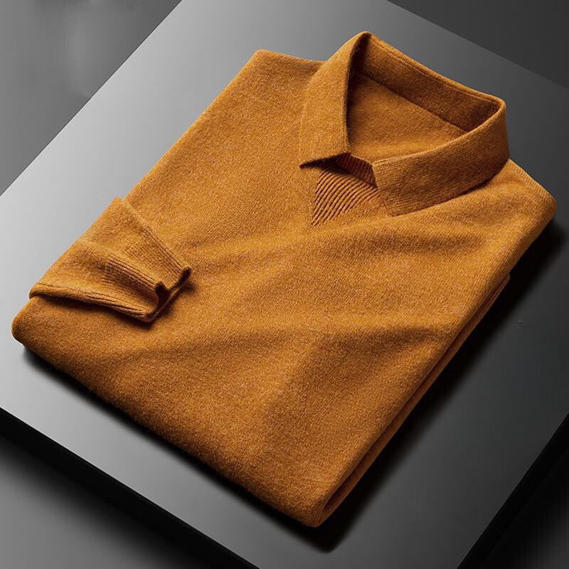 Heren Trui – Fijngebreide Wol Cashmere Mix – Regular Fit – Klassieke Kraag Ribboorden