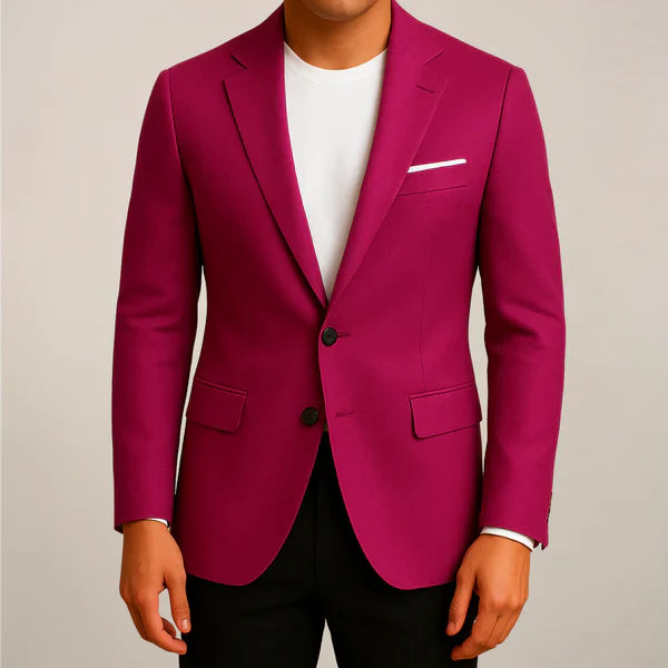 Heren Blazer – Tailored Fit – Wolmix – Notch Revers – Dubbele Knopen – Formeel