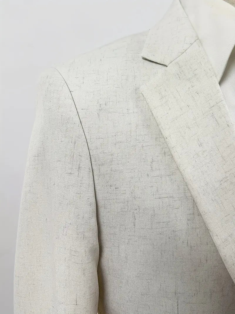 Heren Blazer – Linnenmix – Slim Fit – Notch Revers – Formele Twee-Knoopsluiting