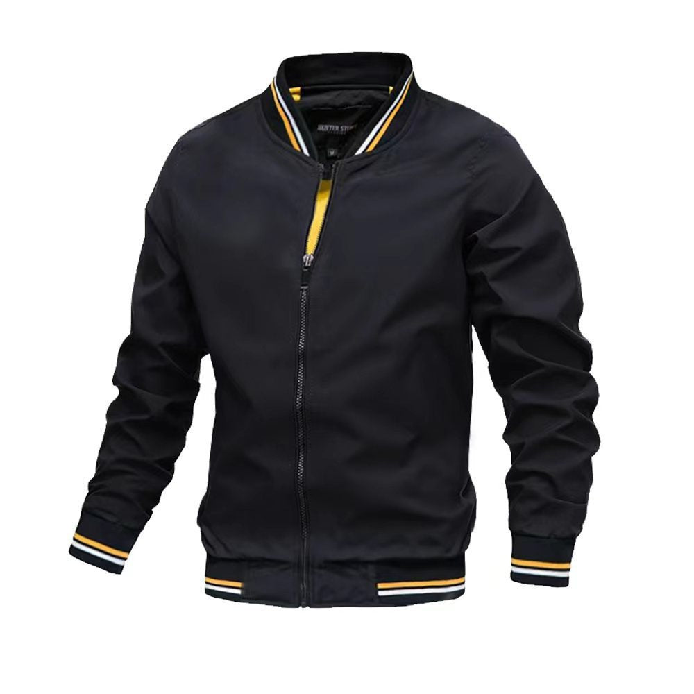 Heren Casual Jack – Slim Fit – Opstaande Kraag – Geribde Boorden – Ritssluiting