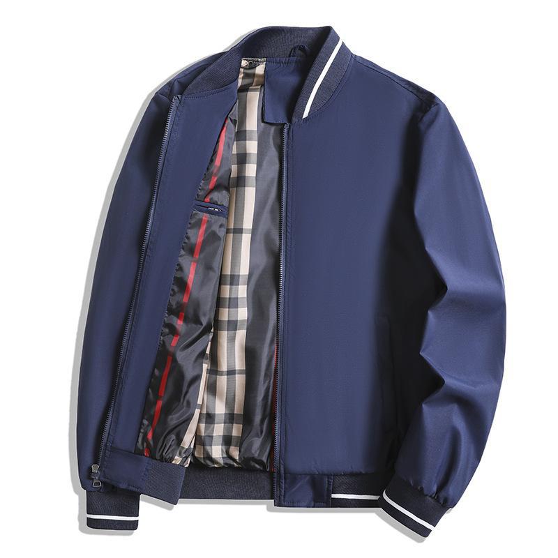 Heren Jack – Relaxed Fit – Ritssluiting – Geribde Boorden – Ruitvoering Binnenzijde