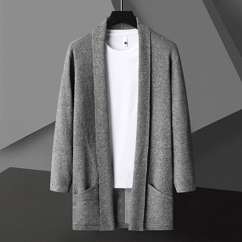 Heren Vest – Slim Fit – Gebreid – Open Voorzijde – Lange Mouwen met Zakken