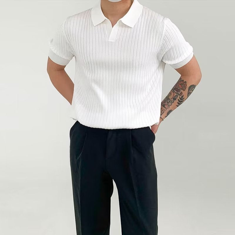 Herenpolo – Geribde Stof – Standaard Pasvorm – Korte Mouw Casual Wear