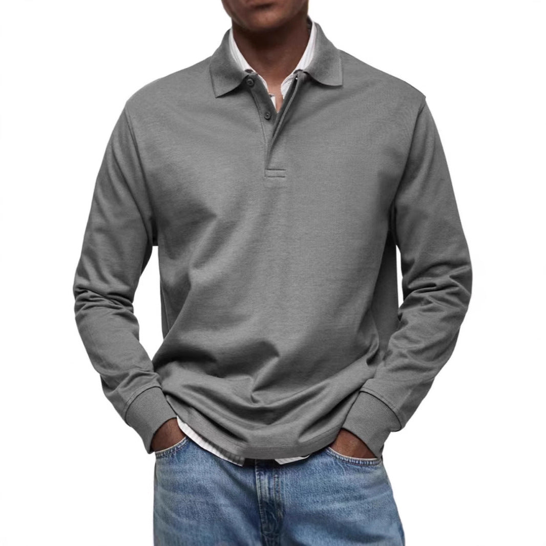 Heren polo met lange mouwen – Relaxed fit – Natuurlijke vezels – Casual stijl