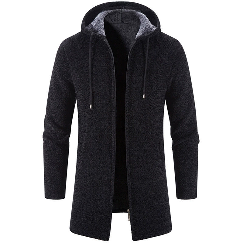 Heren Vest Jas – Chenille Knit – Relaxed Fit – Capuchon – Ritsluiting – Casual