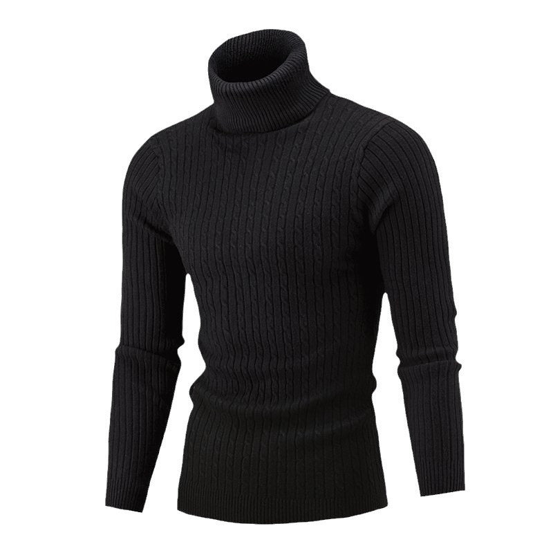 Heren Coltrui – Slim Fit – Wolbreisel – Kabelpatroon – Geribde Boorden