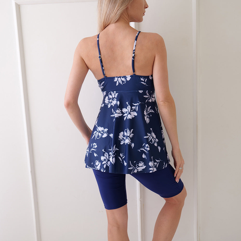 Dam Badklänning – A-linje Passform – Justerbara Band – Inbyggda Shorts